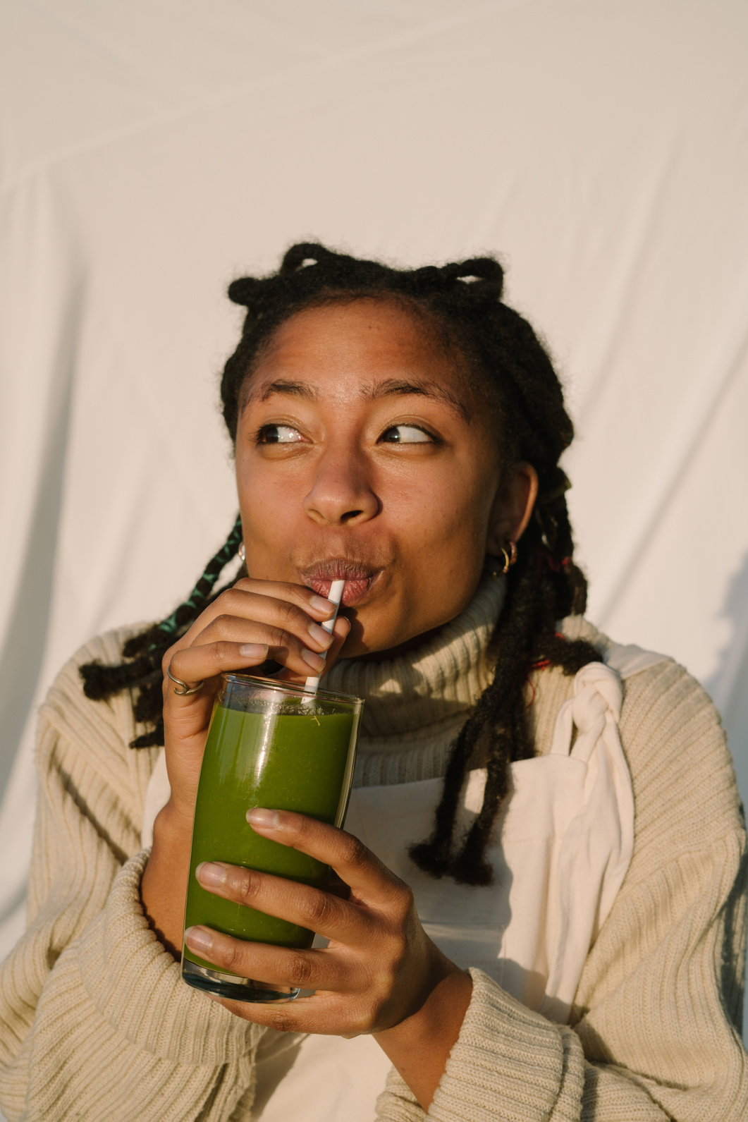 Woman Drinking Smoothie